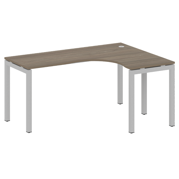 Metal System Quattro Стол криволинейный правый на П-образном м/к 50БП.СА-4 (R) Вяз/Серый металл 1600*1200*750 - Вид 1