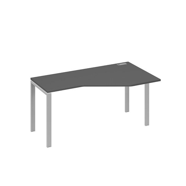 Стол эргономичный правый "Техно" на металлокаркасе UNO A4 А4 Б1 056 БП антрацит премиум / металлокаркас серый - Вид 1