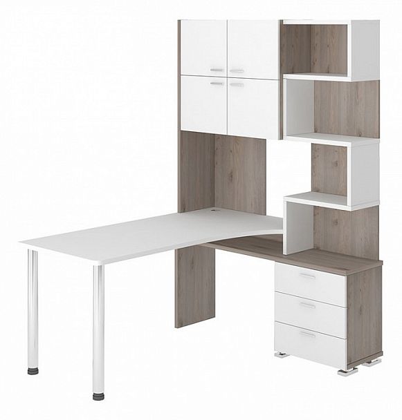 Стол компьютерный Домино нельсон СР-500М/160 Белый/Нельсон правый - Вид 1