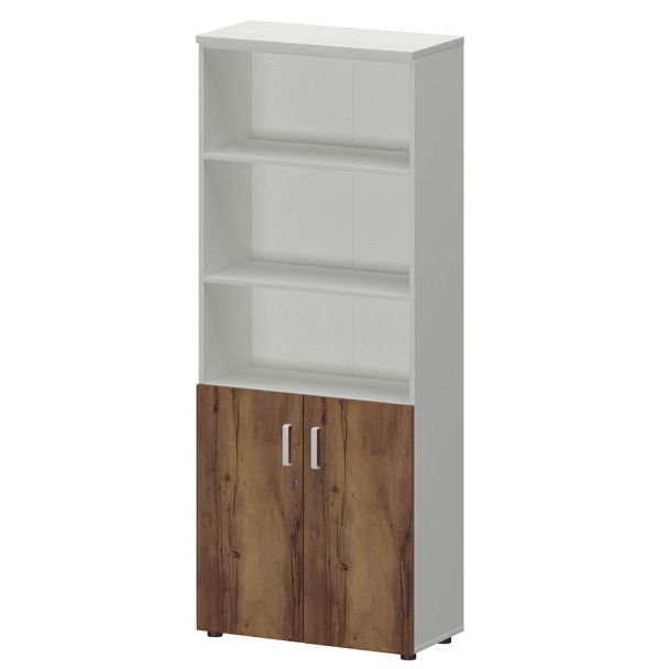 Шкаф СМШ-58Д2 Тип1 Белый/Таксония 792x380x1990 Смарт - Вид 1