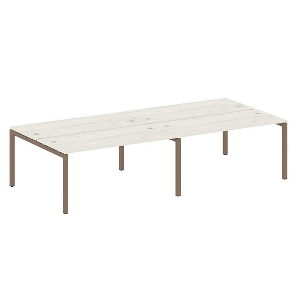 Metal System Quattro Р. ст. на 4 раб. места на П-образном м/к 50БП.СМ-4.4 Дуб наварра/Мокко металл 3200*1475*750 - Вид 1