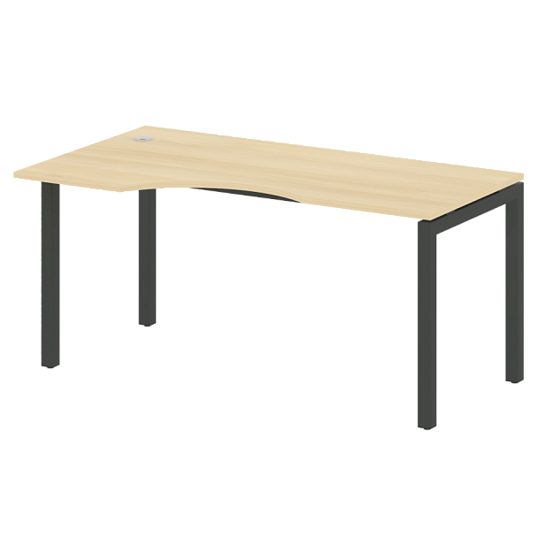 Metal System Quattro Стол криволинейный левый на П-образном м/к 50БП.СА-1 (L) Акация/Антрацит металл 1600*900*750 - Вид 1