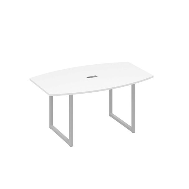 Стол 160 для переговоров на каркасе QUATTRO A4 А4 Б4 111 БП белый премиум / металлокаркас серый - Вид 1