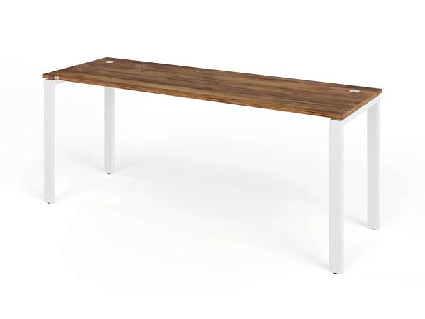 TANDEM RTD069-MK-180-SH Стол прямой на металлокаркасе ун-й 1800х600х750 Таксония шоколадная/Белый - Вид 1