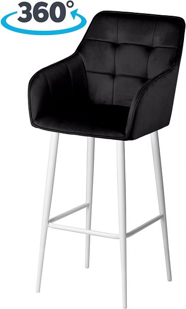 Комплект барных поворотных кресел Мони К, черный H75/белый, 2 шт. - Вид 1