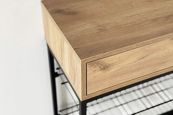 Обувница Краш LMN-13.2555 черный муар/дуб крафт золотой - Вид 9