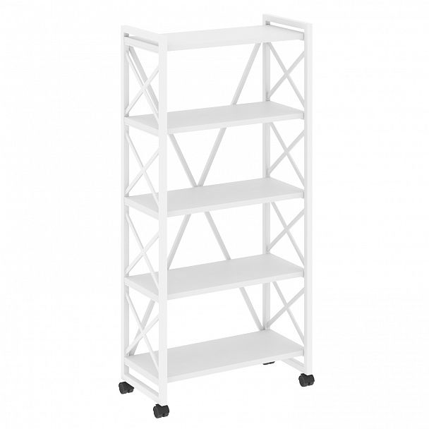 Стеллаж на колесах "Loft" VR.L-MST.K-5.8 белый бриллиант/белый - Вид 1