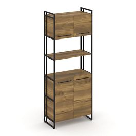 Rift Шкаф 5 ниш широкий RF.SS-53 Сандал Янтарный/Металл Черный 798*396*2010 - Фото предпросмотра