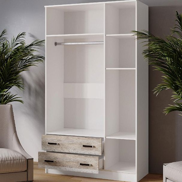 Шкаф комбинированный Лагуна С/З  (1200*2100*510) белый/дуб юкон - Вид 2