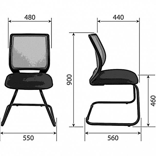 Кресло CHAIRMAN 699V, ткань стандарт/сетчатый акрил, черный - Вид 4