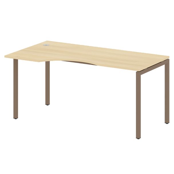Metal System Quattro Стол криволинейный левый на П-образном м/к 40БП.СА-1 (L) Акация/Мокко металл 1600*900*750 - Вид 1