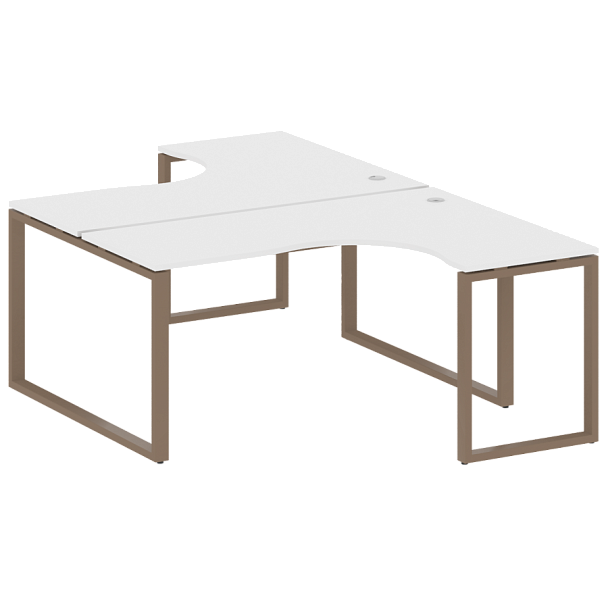 Metal System Р. ст. криволинейная на О-образном м/к БО.РАС-СА-2.4 Белый/Мокко металл 1600*2435*750 - Вид 1