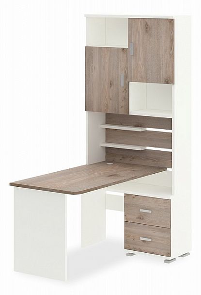 Стол компьютерный Домино СР-720/140 Белый/Нельсон правый - Вид 1