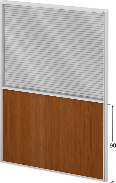 Модуль комбинированный "Мобильные офисные перегородки «Логика»" ПК-ЛГ-МДК200х140/90Ж/Д-В1-304 серый - Вид 1