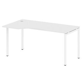 Metal System Quattro Стол криволинейный левый на П-образном м/к 40БП.СА-1 (L) Белый/Белый металл 1600*900*750 - Фото предпросмотра