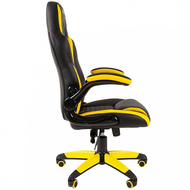Кресло CHAIRMAN GAME 15, экокожа, черный/желтый - Вид 4