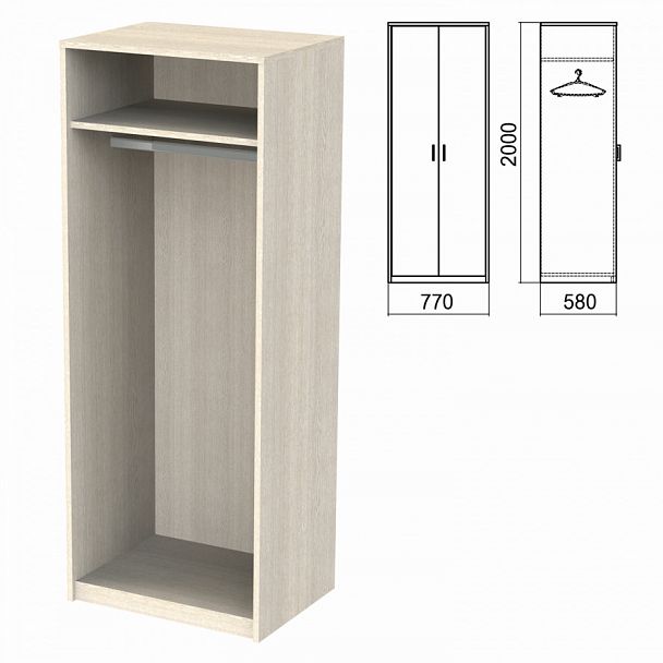 Шкаф (каркас) для одежды "Арго", 770х580х2000 мм, ясень шимо - Вид 1