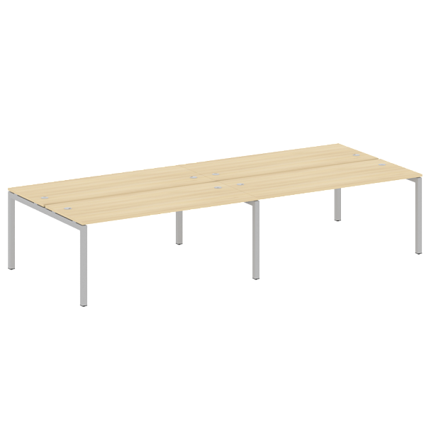 Metal System Quattro Р. ст. на 4 раб. места на П-образном м/к 50БП.СМ-4.5 Акация/Серый металл 3600*1475*750 - Вид 1