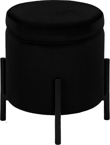 Пуф Кен с местом для хранения Черный велюр H-75/черный - Вид 2