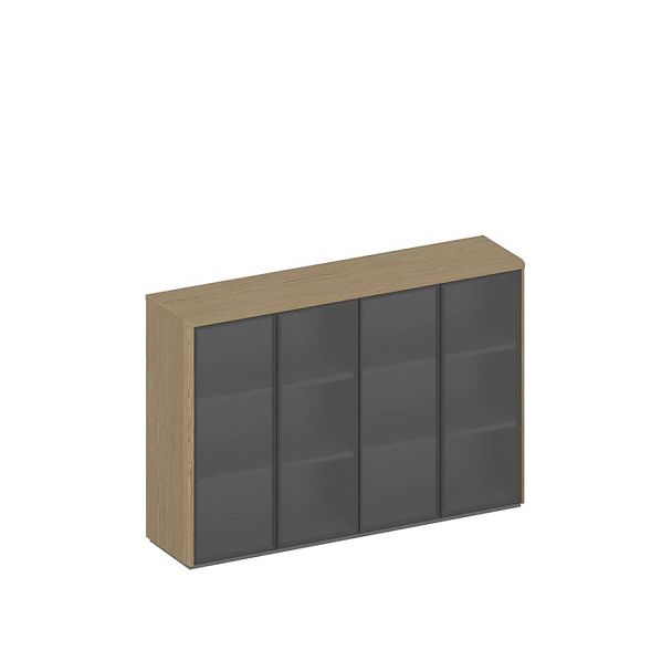 Шкаф для документов ION средний со стеклом 4-дверный ИН 323 ГР - Вид 1