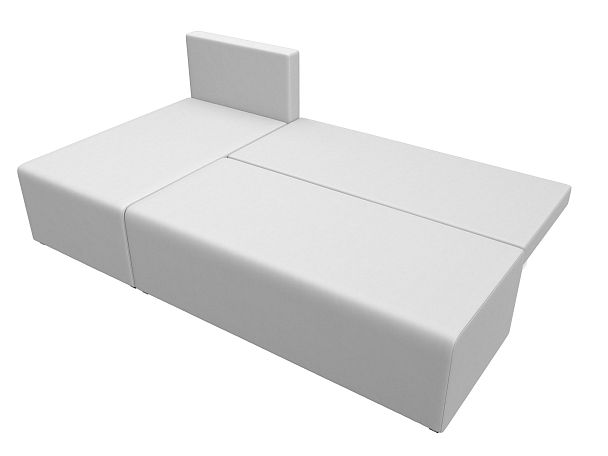 Угловой диван Поло левый (полностью экокожа белая) - Вид 8