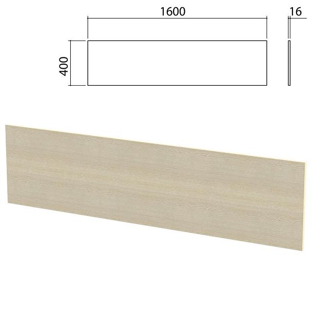 Экран-перегородка "Канц" 1600х16х400 мм, БЕЗ ФУРНИТУРЫ (код 640237), цвет дуб молочный, ЭК13.15 - Вид 2
