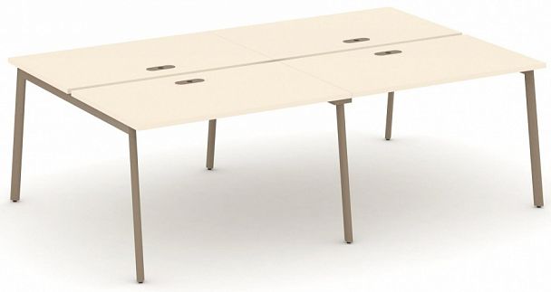 Рабочая станция на 4 места "ESTETICA" ES.D.RS-4.2-LP Сатин - Вид 1