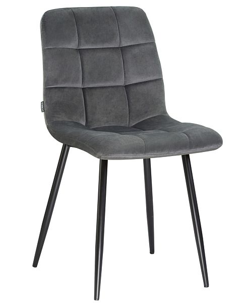 Стул обеденный DOBRIN ALEX (черные матовые ножки, темно-серый велюр (V108-91)) - Вид 1