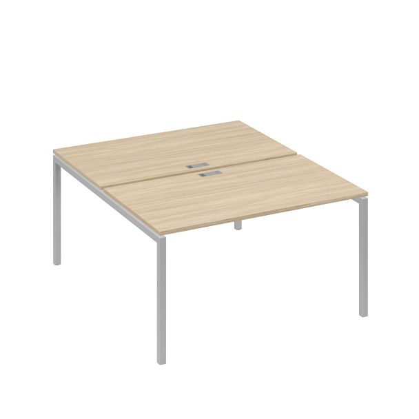 Рабочая станция 2х140 с металлокаркасом DUE A4 А4 Б2 177 БП дуб скандинавский / металлокаркас серый - Вид 1