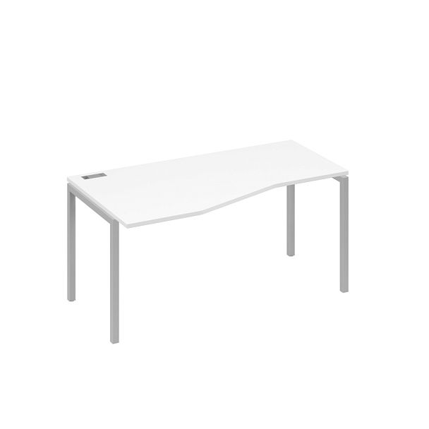 Стол эргономичный левый "Техно" на металлокаркасе DUE A4 А4 Б2 065 БП белый премиум / металлокаркас серый - Вид 1