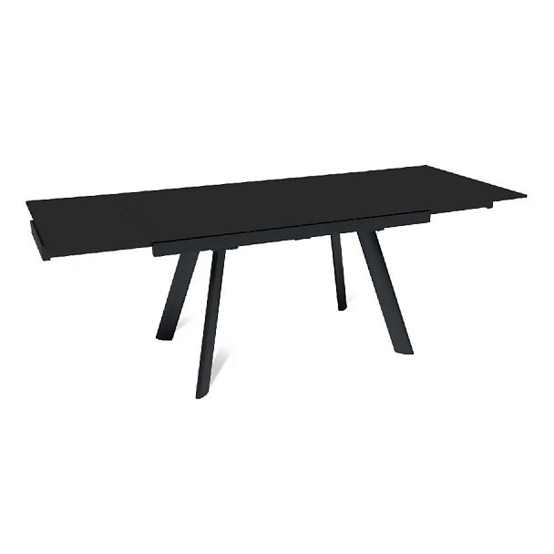 Стол раскладной Stone (140+40+40), керамика матовая черная - Вид 6