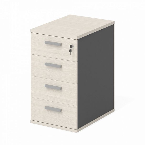 Тумба приставная (ДСП) с ящиками "Тандем-А" ПК-ТНА-ТМП44Х60У-В6-909 дуб альпийский - Вид 1