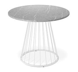 Стол Sheffilton SHT-TU85/TT90 МДФ белый муар/серый мрамор - Фото предпросмотра