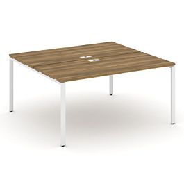 Concept Рабочая станция на 2 места CN.DRS-004 Сандал Янтарный/Металл Белый 1580*1480*750 - Фото предпросмотра