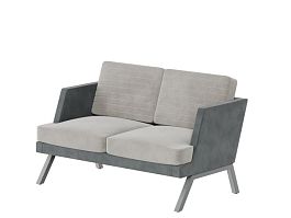 Aldo Диван двухместный ALD-02L Storm 022/Storm 017/Металл Серый 1430*875*890 - Фото предпросмотра