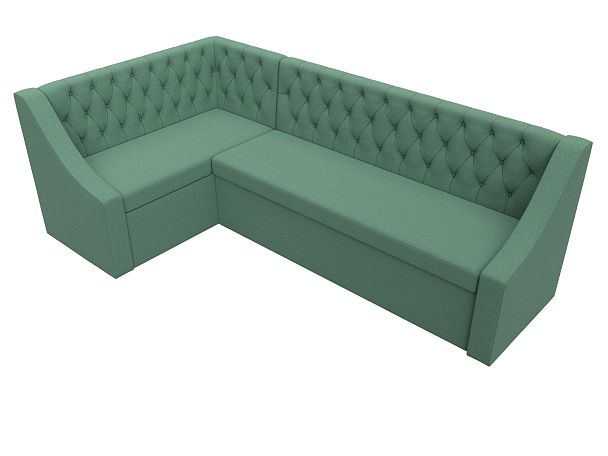 Диван кухонный угловой Мерлин левый угол Рогожка зеленый - Вид 5