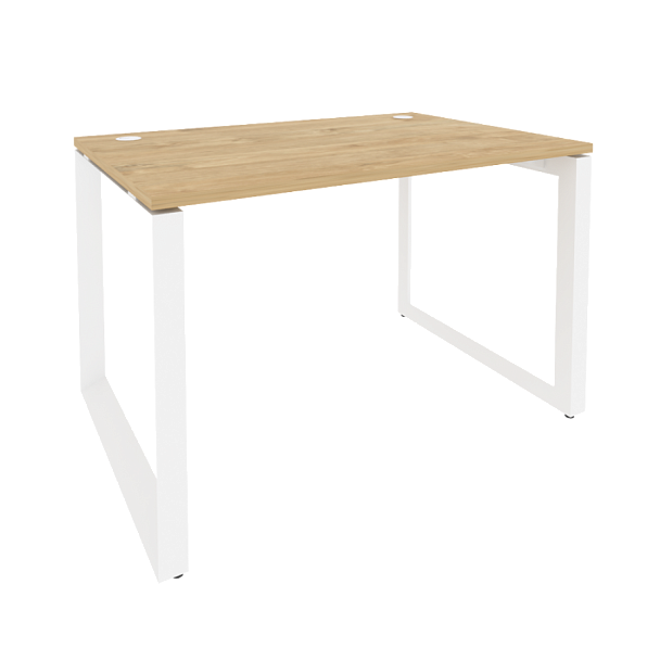 Onix Стол рабочий на О-образном м/к O.MO-SP-2.8 Тиквуд светлый/Белый металл 1180*800*750 - Вид 1