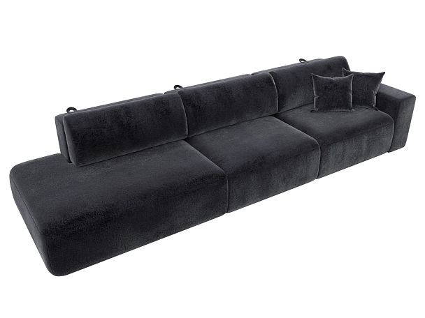 Диван прямой Лига-036 НПБ Модерн Лонг подлокотник справа Велюр серый - Вид 5