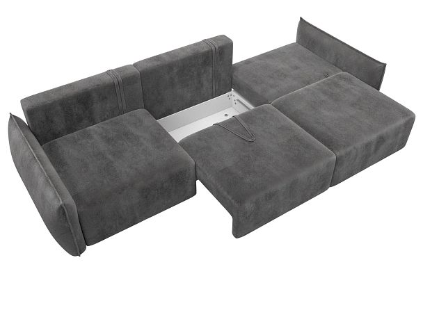 Диван прямой Лига-051 НПБ Лонг Велюр серый - Вид 8