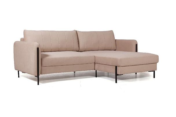 Barcelona диван-кровать с шезлонгом, велюр бежевый - Вид 1