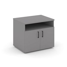 Стайл Проджект Тумба для оргтехники/сервисная SN.TS-001 Серый Пепел/Черный Ручки 796*600*680 - Фото предпросмотра