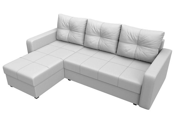 Диван угловой Ливерпуль Лайт левый угол Экокожа белый - Вид 5