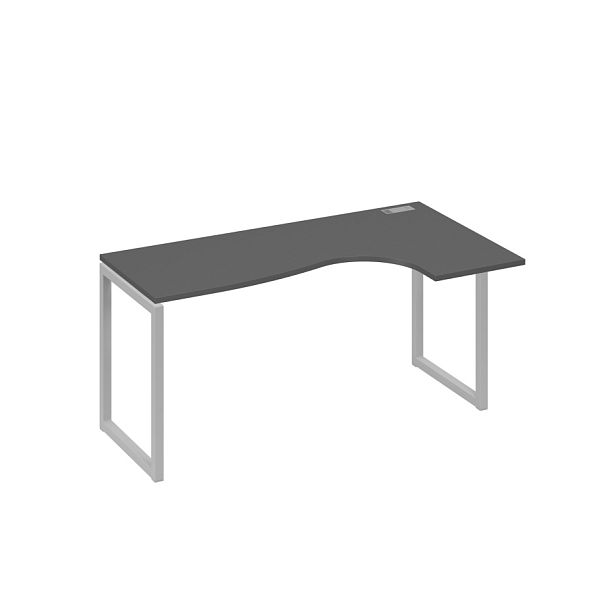 Стол эргономичный правый "Классика" на металлокаркасе QUATTRO A4 А4 Б4 036 БП антрацит премиум / металлокаркас серый - Вид 1