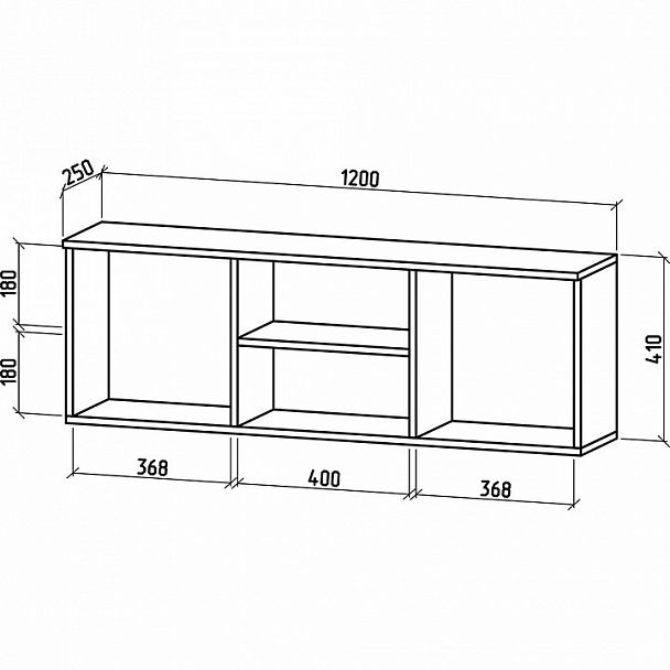 Полка комбинированная Тунис - Вид 2