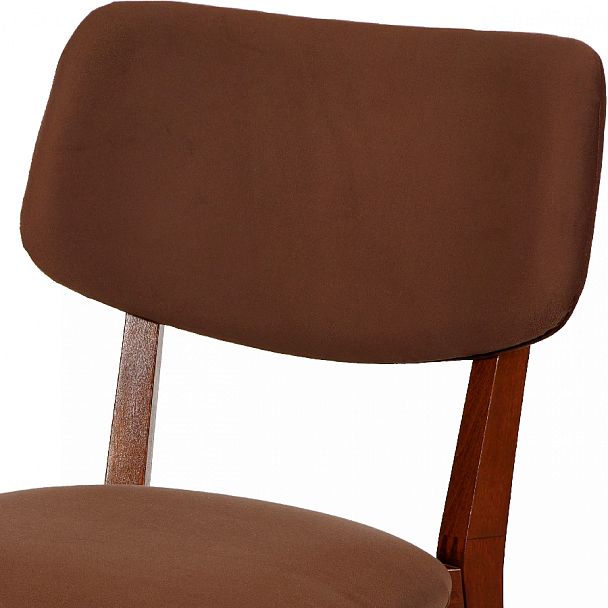 Комплект деревянных стульев с мягким сиденьем Мэти Темный орех/Коричневый велюр, 3 шт. - Вид 6