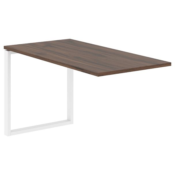 Брифинг-приставка EQB 1367 Дуб Денвер тёмный/Белый 1360х670х750 EDIS - Вид 1