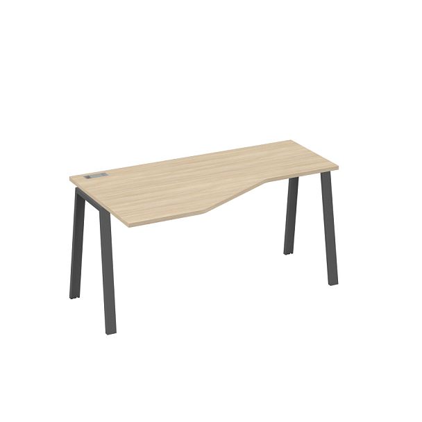 Стол эргономичный левый "Техно" на металлокаркасе TRE A4 А4 Б3 055 БП дуб скандинавский / металлокаркас антрацит - Вид 1