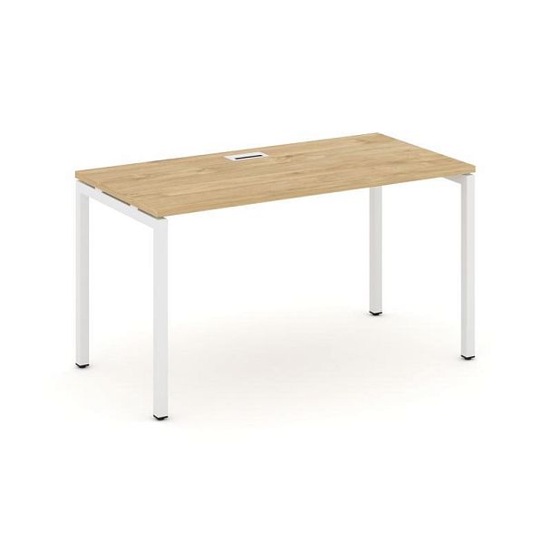 Стайл Проджект Стол письменный SN-4P.SP-023 Тиквуд Светлый/Металл Белый 1380*800*750 - Вид 1