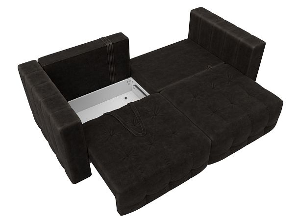 Диван прямой Лига-052 НПБ Велюр коричневый - Вид 8