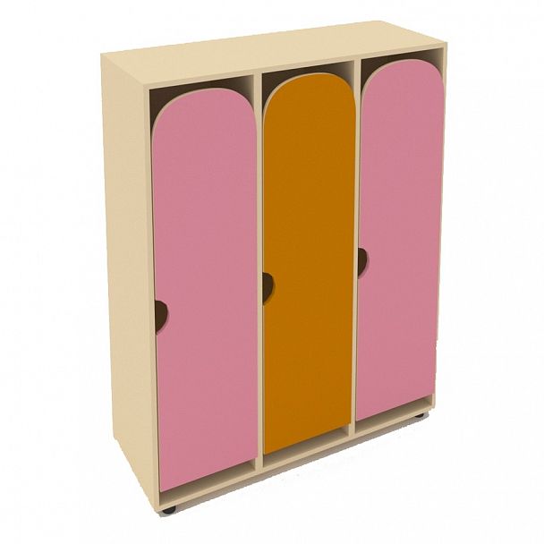 Шкаф трехсекционный ручка радиус ШЛД-023 - Вид 1